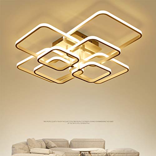 Deckenleuchte LED Modern Wohnzimmerlampe Esszimmerlampe Dimmbar Fernbedienung Deckenlampe 8 Eckig Design Acryl-Schirm Decken-Pendel Leuchte Esstischlampe Schlafzimmer Küche Flur Lampen Cover