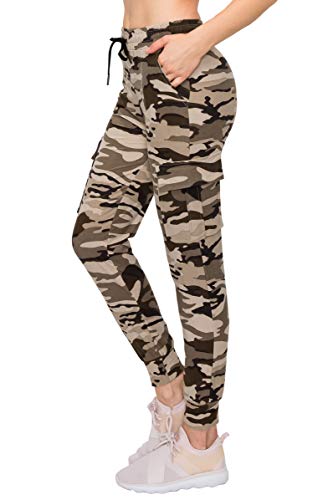 ALWAYS Cargo Jogger Pants for Women, High Waisted Sweatpants with Pockets, Buttery Soft Lounge Pants for Athletic Yoga, Gym & Performance Wear, Camo 1834 L