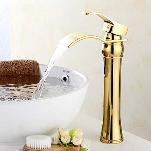 Robinet de lavabo doré en laiton massif haute performance pour salle de bains