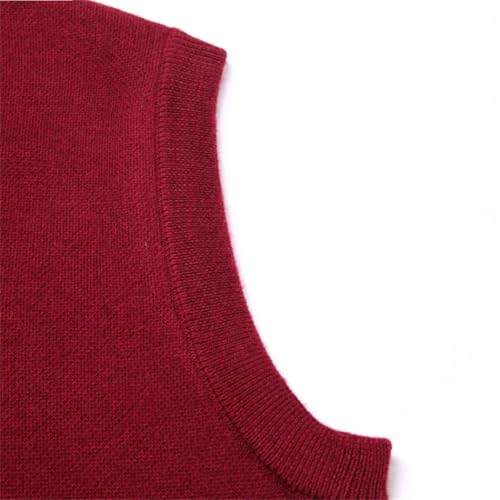 Men's Winter V-Neck Solid Color Knit Sweater Vest Sleeveless Casual Pullover Sweater Vests4
