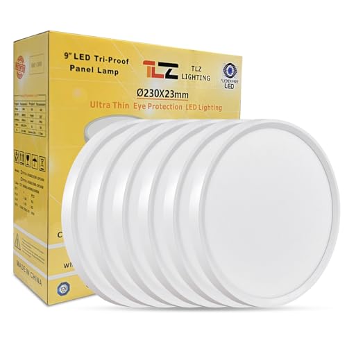 6PK 9 Inch LED Flush Mount Ceiling Light, 18W, 1860LM,