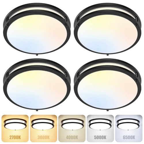 Image of GoBright 4-Pack 36W LED Flush Mount Ceiling Lights-3200LM Light Fixtures
