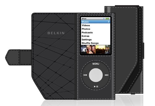 Belkin F8Z374ea Housse portefeuille en cuir pour iPod nano noir