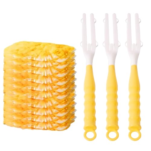 HORREX 10 Pezzi Cattura Polvere, Spolverino Telescopico Adsorption Efficace, Spolverino Antistatique Piumini da Spolvero Doux, Piumino Polvere Microfibre con 3 Manico per Mobilia Surface