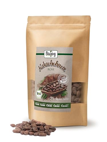 Biojoy BIO-Kakaobohnen (500 g), Sorte Criollo aus Peru, roh und ganz, ohne Zuckerzusatz (Theobroma cacao)