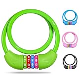 SPGOOD Fahrradschloss mit Zahlen für Kinder(10 x 650MM),Anti-Diebstahl Kabelschloss Code Kombination,Fahrrad Zahlenschloss für Mädchen Jungen,Fahrrad Zubehör Kinder Fahrrad Schloss (Grün)