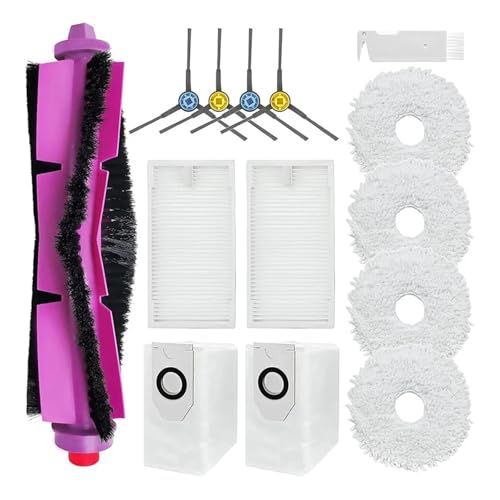 Main Side Brush Filter Mop Bags Replacement Parts. Compatible for Eureka J12 Ultra, Compatible for Midea V12, Vacuum Cleaner