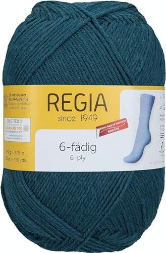 Regia 6-fädig Uni, 150G petrol Handstrickgarne