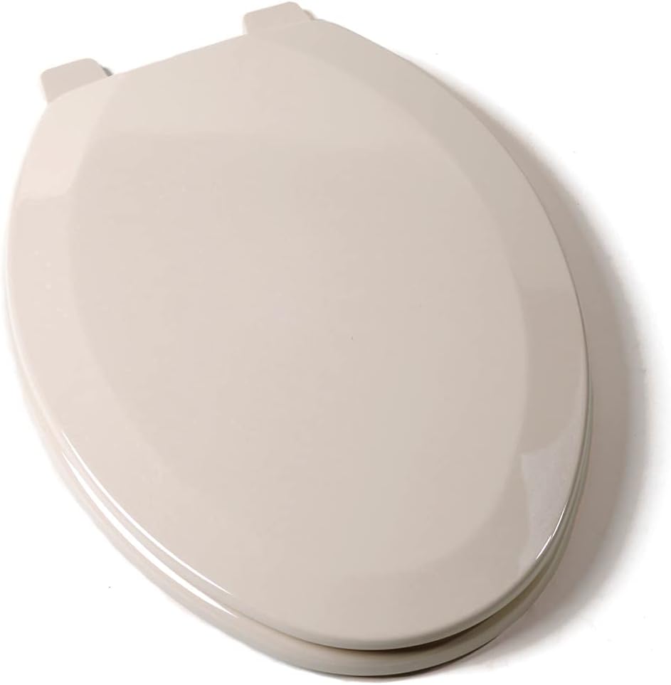 Jones Stephens (C1B4R2-02) Deluxe Closed Front-Round Molded Wood Toilet Seat, W/Cover Biscuit
