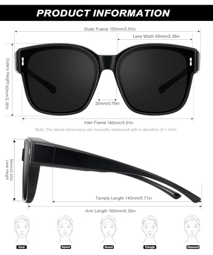 Image of KALIYADI Fit-Over-Glasses Polarized Sunglasses-for-Men Wrap-Around-Sunglasses: Mens Polarized Sunglasses UV400 Protection