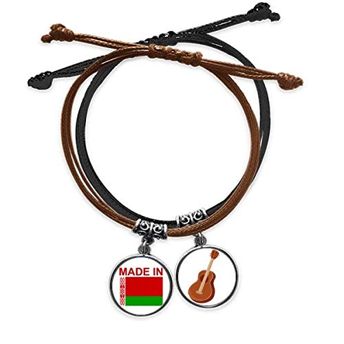 Pulsera cuero Belarús ajustable que no causa alergias y se adapta a muñecas delgadas o anchas