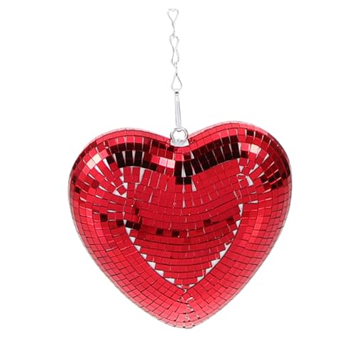 SOESFOUFU Disco Hanging Heart Heart Shaped Hanging Disco Retro Decor for Home Party Decorations