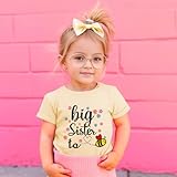 Geoyune Toddler Girls Big Sister to Be Shirts for Pregnancy Announcement Baby Girls Big Sister T-Shirt Baby Kids Summer Tees Outfits 1-2T