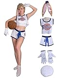 Cosplay.fm Women's Lola Bunny Cosplay Costume Full outfit with Top Shorts Bunny Ears Tail Gloves