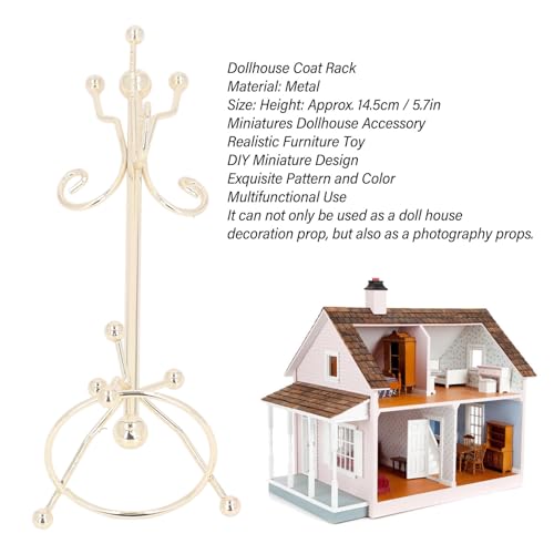 Dilwe Puppenhaus-Garderobe, Ma&szlig;stab 1:12, Puppenhaus-Garderobe, Miniaturen, Puppenhaus, Hut-Garderobe, St&auml;nder, Realistische Miniatur-Halle, M&ouml;bel, Zubeh&ouml;r, Spielzeug