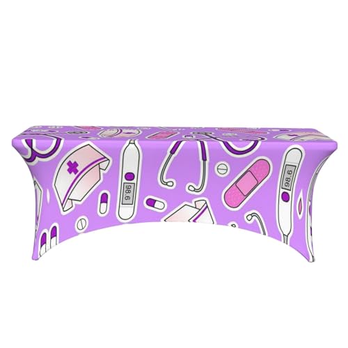 Nappe extensible violette lavable pour protéger et habiller une table de 1,8m