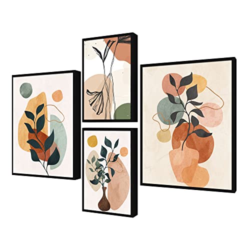 Kit 4 Quadros Decorativos Tropical Botanico para Cozinha Corredor e Sala
