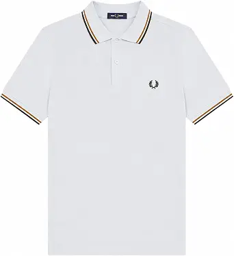 Fred Perry Men's Twin Tipped Polo Shirt Dusky Blue/Dark Caramel/Night Green