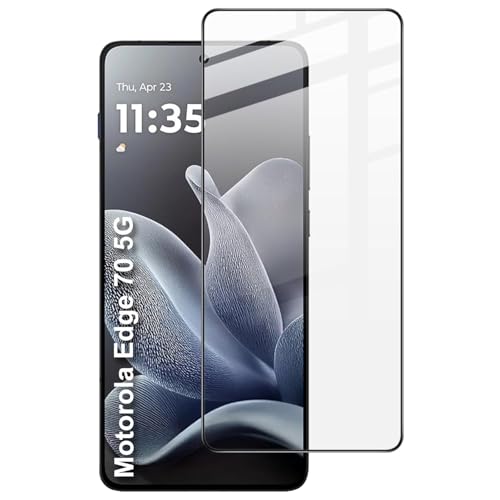 Image of Tempered Glass Screen Protector Compatible For Mototola Moto Edge 70 5G (Black) Edge To Edge Full Screen Coverage With Easy Installation Kit,Pack Of 1