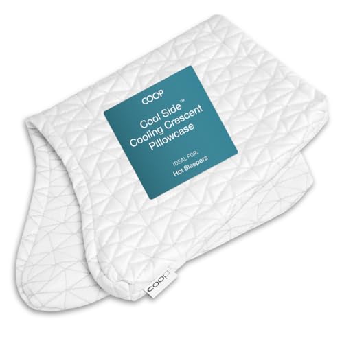 Coop Home Goods Cool Side Crescent Pillowcase, King Size Cooling Pillow Case For Hot Sleepers, Crescent Shape, Two-Sided Pillow Covers, Cozy Side & Co