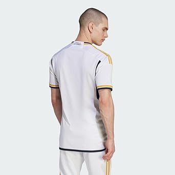 adidas Men's Real Madrid 23/24 Home Jersey - A Sleek and Lightweight Jersey with Gold Accents and Legendary Soccer History