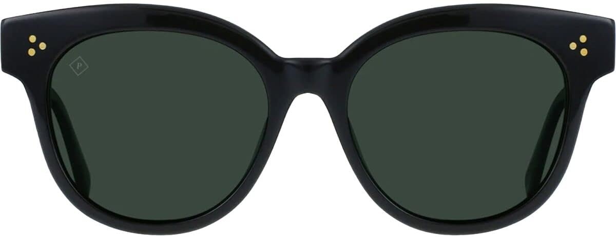 RAEN - Nikol - Womens Modern Cat-Eye Sunglasses UV Protection - Crystal Black/Green Polarized Lens (Size 52 MM)