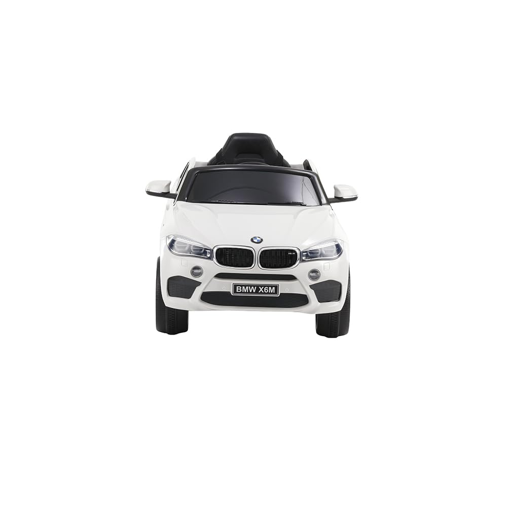 Auto elettrica Bmw x6M bianca per bambini, telecomando per genitore, porta usb, età 3+