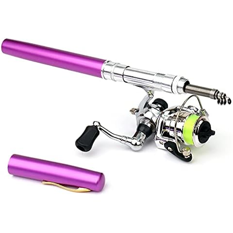 Doorslay Pen Fishing Rod Kit Mini Fishing Pole Pocket Pen Rod Set Fishing Rod Pen Portable Telescopic Fishing Rod with Spinning Reel Fishing Rod Reel Combo for Travel Saltwater Freshwater Sea Cover