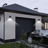 Tealight 2-częściowa zewnętrzna lampa ścienna, wodoodporna lampa ścienna LED IP65, 5 W białe światło 6500K kwadratowe aluminiowe lampy zewnętrzne do ogrodu, ganku, garażu, patio
