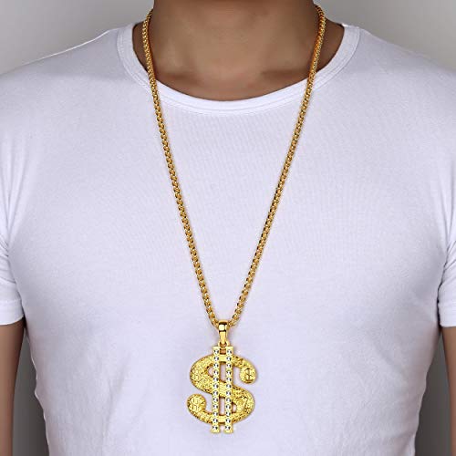 Gold Chain for Men with Dollar Sign Pendant Necklace4