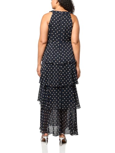 Image of Tommy Hilfiger Women's Sleeveless Halter Neck Tiered Maxi Dress