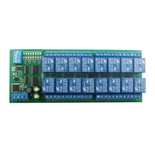Módulo de relé RS485 de 16 canales con Modbus RTU para automatizar cámaras PTZ y sistemas PLC