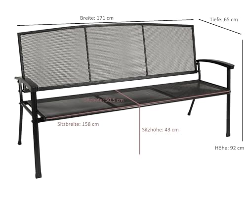 Gartenbank RIVO 3-Sitzer, Metall - 2