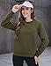 MAGCOMSEN Womens Pullover Sherpa Lined Cotton Sweatshirts Fashion Pullover Fleece Sweatshirt Casual Warm Shirt Army Green,XL