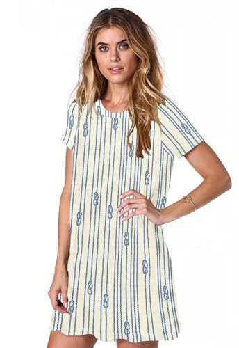 Image of Alaster Women's Casual Summer T Shirt Dress Loose Short Sleeve Tunic Dress with Pocket for Women