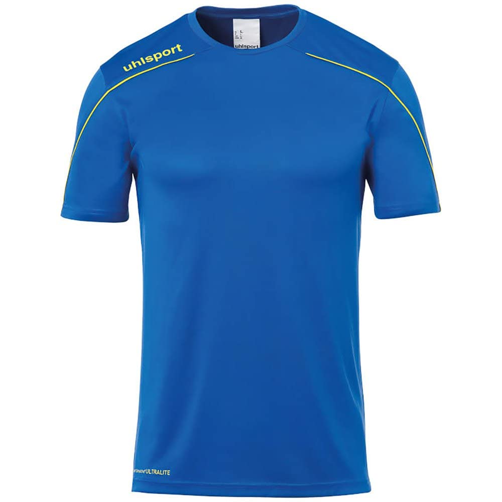 Uhlsport Stream 22 Short Sleeve Jersey Men, White/Black, Moisture Wicking Crew Neck Dry Tech, Size XXXL