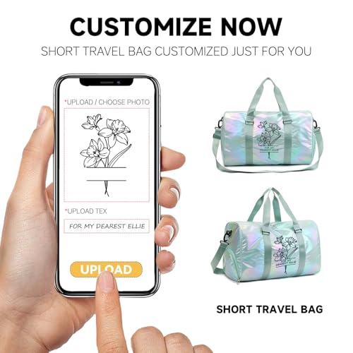 Custom Ballet Dance Bag for Girls,Embroidery Flora&Name,Personalized Gym Duffle Bag with Wet Dry Pockets & Shoe Compartment, Sport Tote Swimming Yoga, Weekender Overnight Bags for Women2