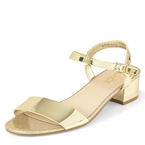 The Children's Place girls Dressy Heels Slipper, Gold, 4 Big Kid US