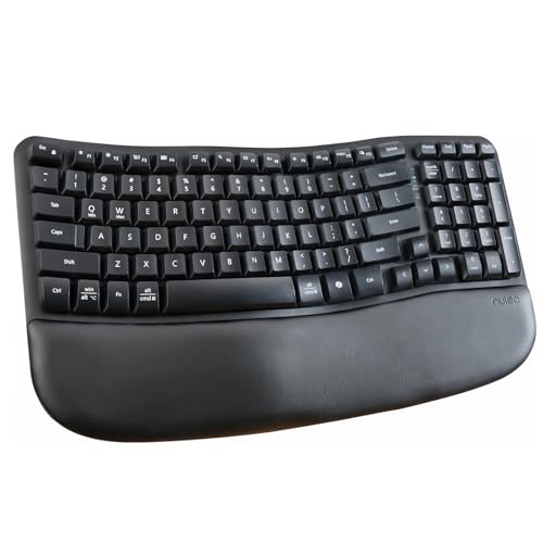 Nulea RT08 Wave Keys Wireless Ergonomic Keyboard with Cushioned...