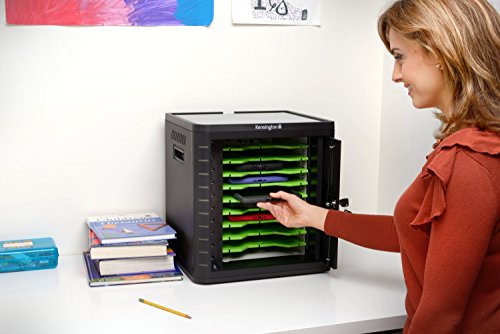 Image of Kensington - K67862AM Charge and Sync Cabinet for 7-Inch to 10-Inch Tablets, iPad Air, iPad 4 /3 /2 and Galaxy Tab 3 (K67862AM) Black