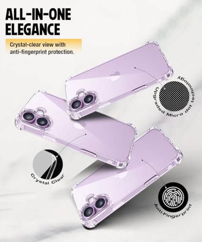 Image of WOW IMAGINE Clear Back Cover Case for iPhone 17 | Shockproof Soft TPU Case | Cushioned Edges for Ultimate Protection Back Cover Case - Transparent