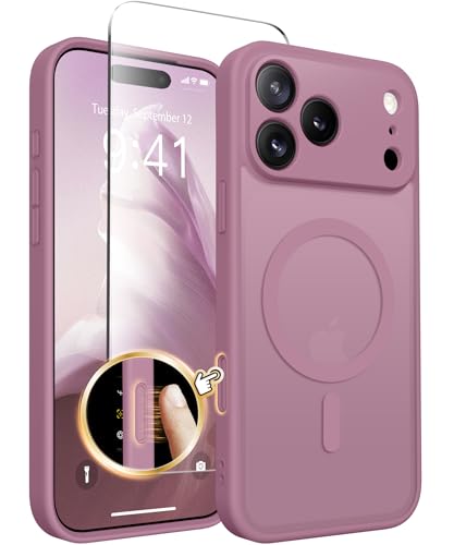 Coque iPhone 17 Pro MagSafe CAPRARO translucide mate protection caméra couleur cassis