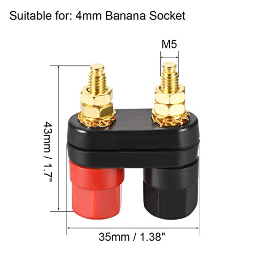 Conector de clavija de banana y poste de encuadernación uxcell con rosca de amplificador 3