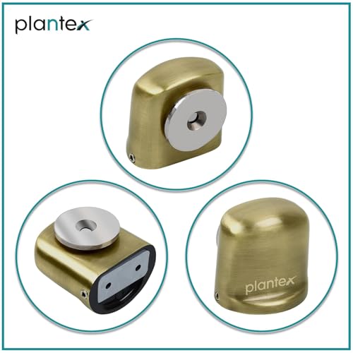 Image of Plantex Door Stopper for Home /Door Catch Holder for Home /Office /Hotel /Magntic Door Stopper /Gate Stopper for Main Door /Stops for Door - Set of 6 (Brass Antique)