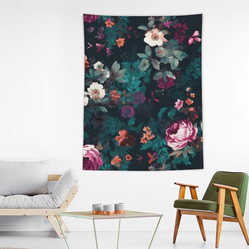 Tensure murale esthétique fleurs vintage pour créer un cocon bohème dans le salon