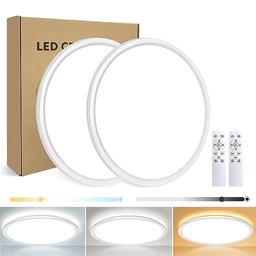 Design ultra piatto con uno spessore di soli 2,6 cm, questa plafoniera è sottile e perfettamente bianca, con un design moderno che si adatta perfettamente alla stanza e non occupa spazio. La lampada da soffitto ha una luminosità estremamente elevata di 3000 lm, sufficiente per illuminare una stanza di 30 ㎡.