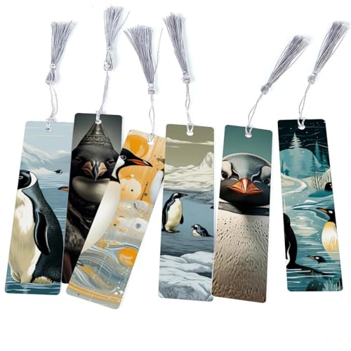 Marque-page pingouin mignon en lot de 6 pour lecteurs et passionnés de livres