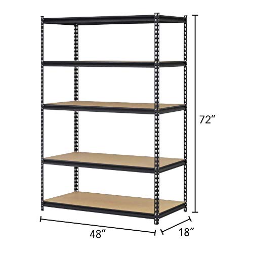 Muscle Rack 5-Shelf Steel Shelving, Silver-Vein (18" D x 48" W x 72" H) (1) - Thumbnail 3
