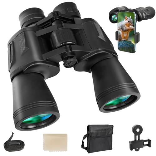 NICEJOOE 20x50 High Power Binoculars for Adults - BAK4 Prism FMC Lens HD Waterproof Large Eyepiece Binoculars for Bird Watching Portable and Waterproof Binoculars for Stargazing Football Sightseeing