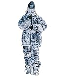 [MQFHDTNF] スノーボードウェア 2025 2026 上下セット メンズ レディース ジャケット パンツ ズボン スキーウェア スノボウェア スノーウェア 防風防雪防水保温 ユニセックス 耐水圧15000mm 迷彩 グレー (グレー, M)